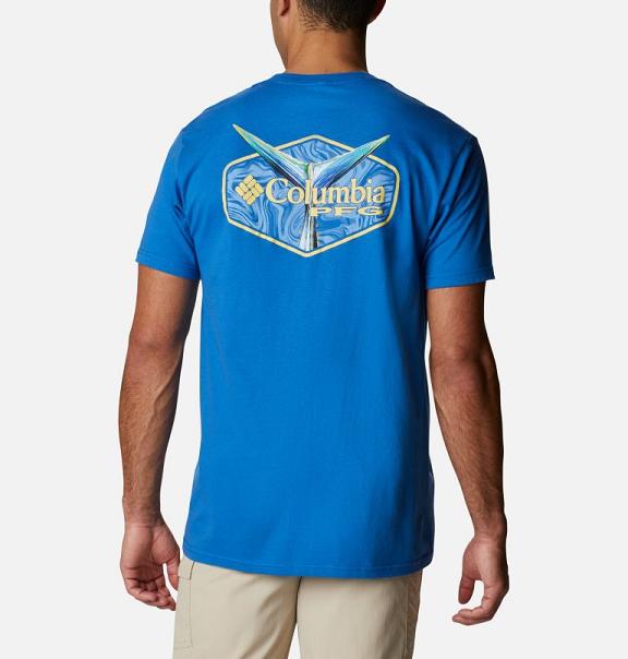 Columbia PFG T-Shirt Blue For Men's NZ96502 New Zealand